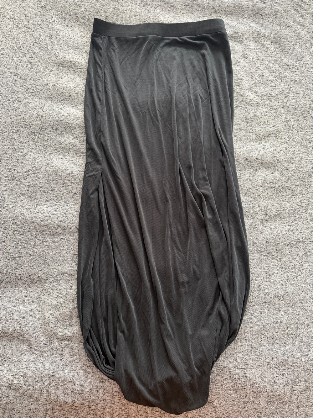 BCBGMaxAzria Black Draped Midi Skirt